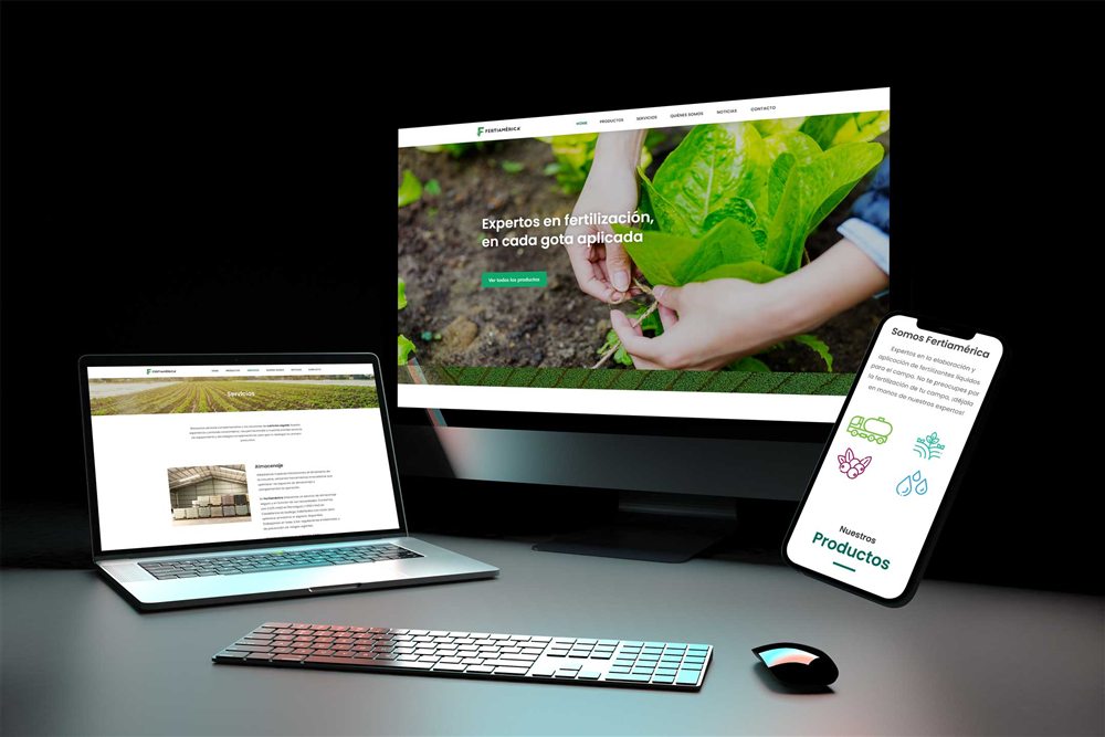 Sitio web corporativo de Fertiamérica, sector agrícola