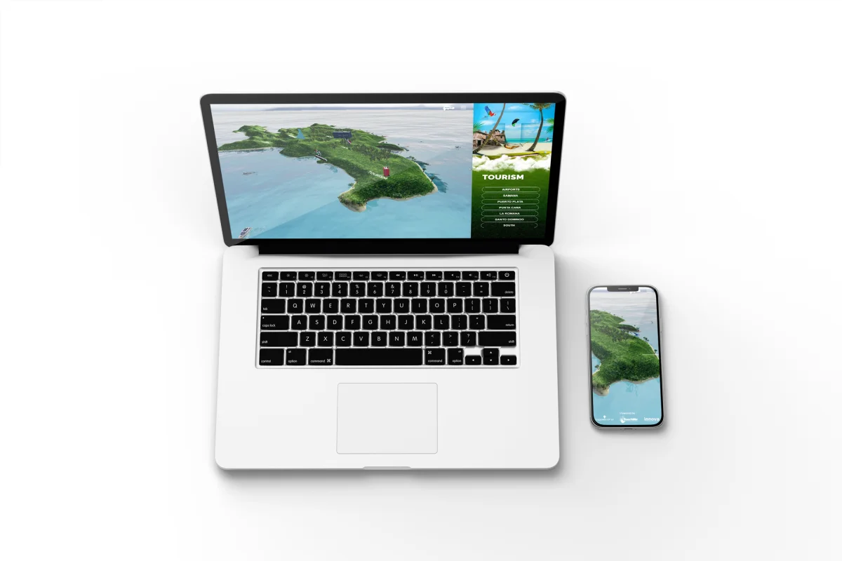 Portal turístico de República Dominicana con visualización 3D