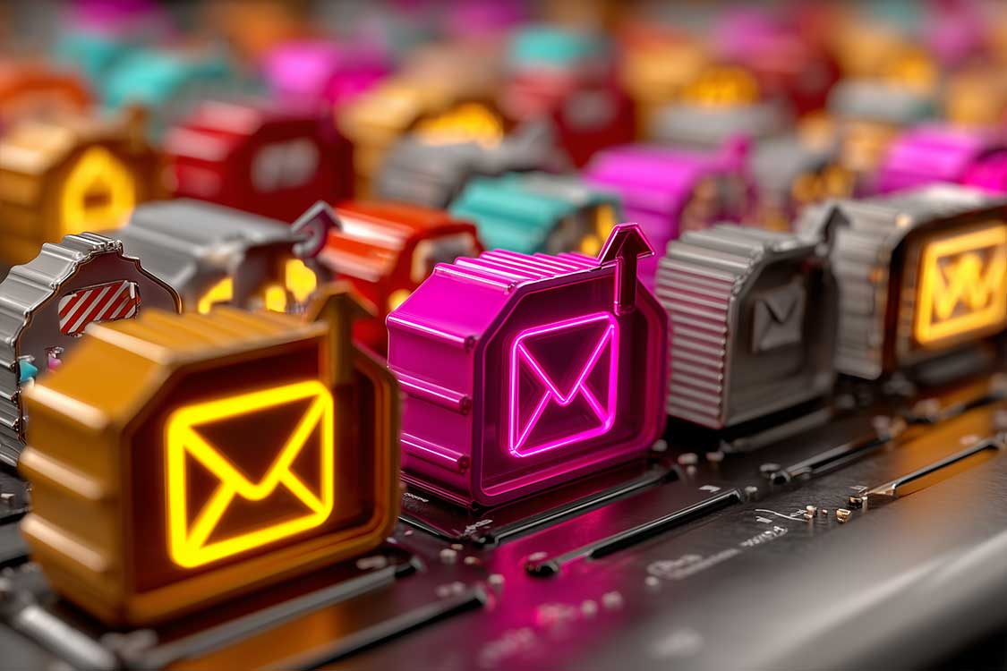 2---Email-marketing-automation-workflow-visualized-with-glowing-email-icons